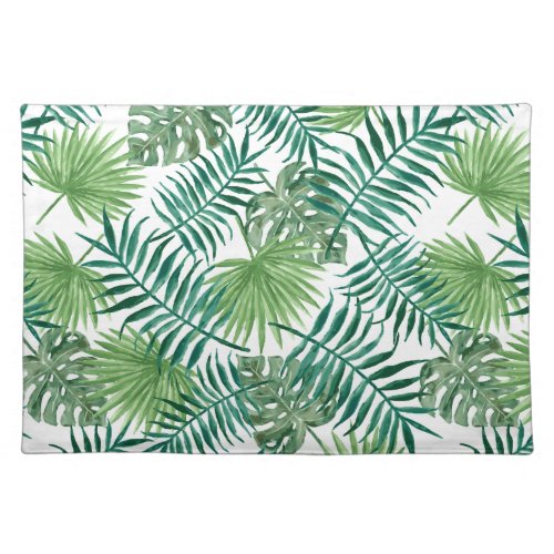 Summer Exotic Botanic Palm Leaves Pattern Cloth Placemat