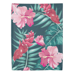 Summer Exotic Flowers design Duvet Cover