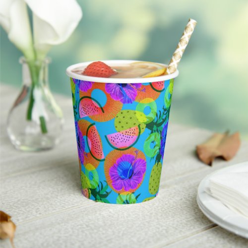 Summer Exotic Fruits Paper Cups