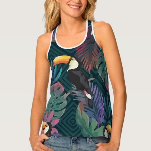 Summer Exotic Pattern Floral Tank Top