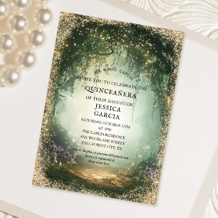 Summer Fairy Tale Enchanted Forest  Quinceañera  Invitation