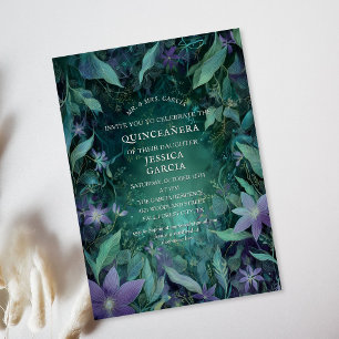 Summer Fairy Tale Enchanted Forest Quinceañera Invitation