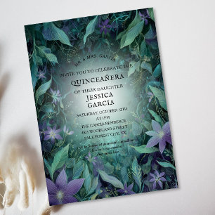 Summer Fairy Tale Enchanted Forest Quinceañera Invitation