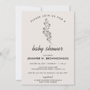 Summer Fall Beige Flower Please Join Us Invitation