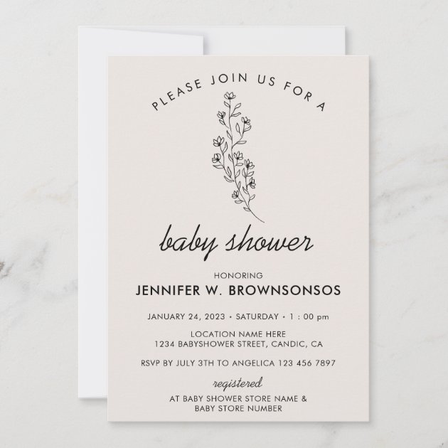 Summer Fall Beige Flower Please Join Us Invitation