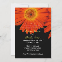 Summer, fall daisy flower wedding invitations