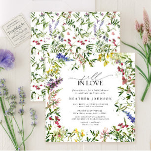 Summer Fall In Love Wildflower Bridal Shower Invitation