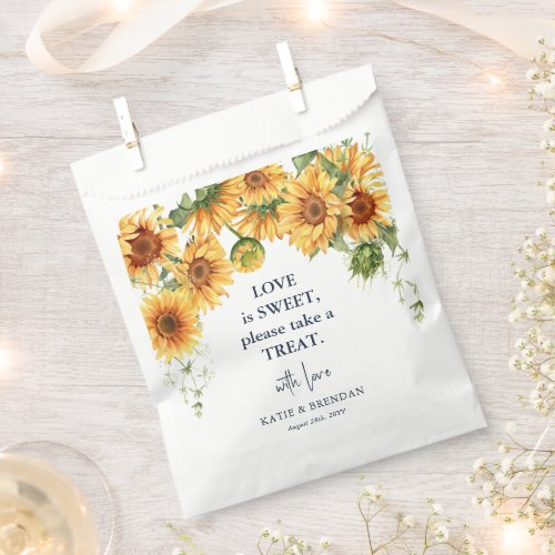 Summer Fall Sunflower Floral Wedding Favor Bag