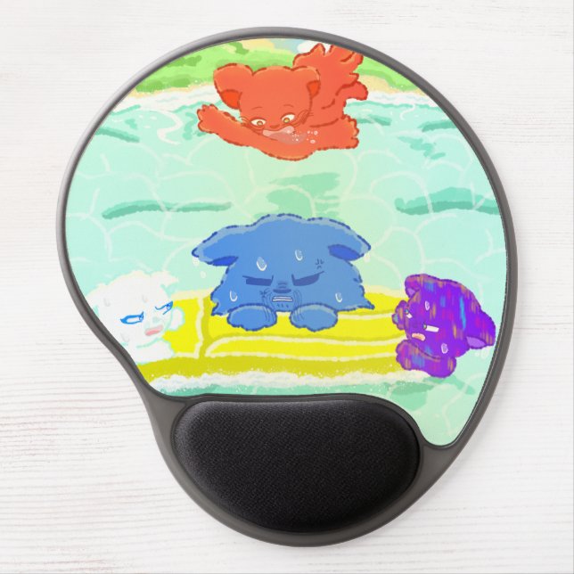 Summer family cats  gel mouse pad (Front)