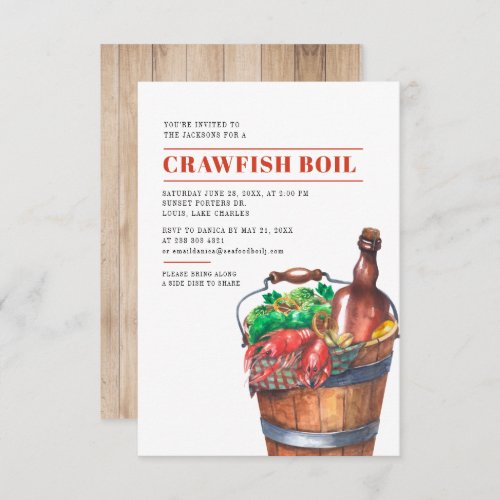Summer Family Crawfish Boil Celebration Invitation
