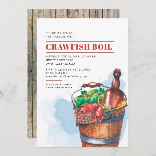 Summer Family Crawfish Boil Seafood Party Invitation