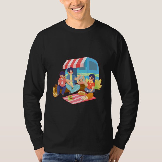 Summer Family Outing Happy And Outdoor Wear T-Shirt (Front)