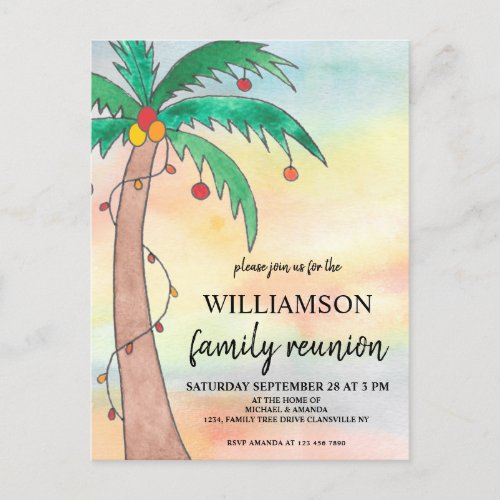 Summer Family Reunion Invitation Postcard