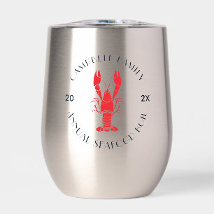 Summer Family Reunion Lobster Boil Custom Thermal Wine Tumbler