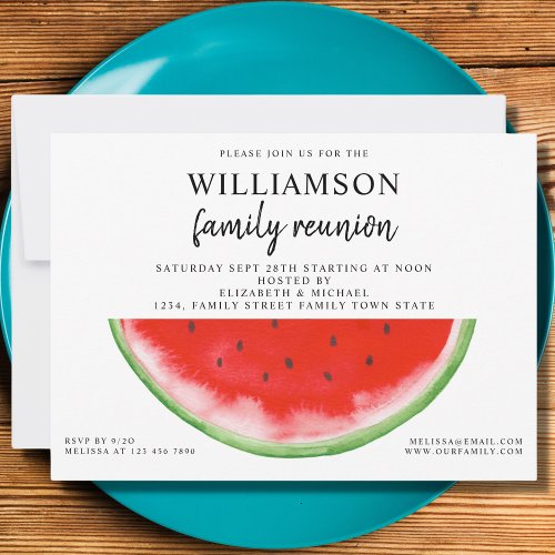 Summer Family Reunion Watermelon Invitation