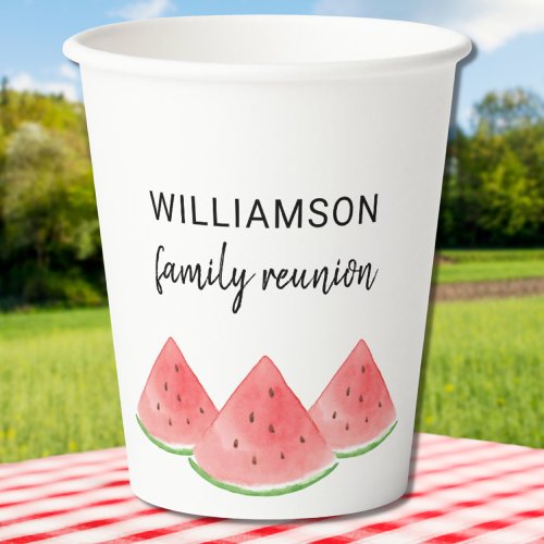Summer Family Reunion Watermelon Paper Cups