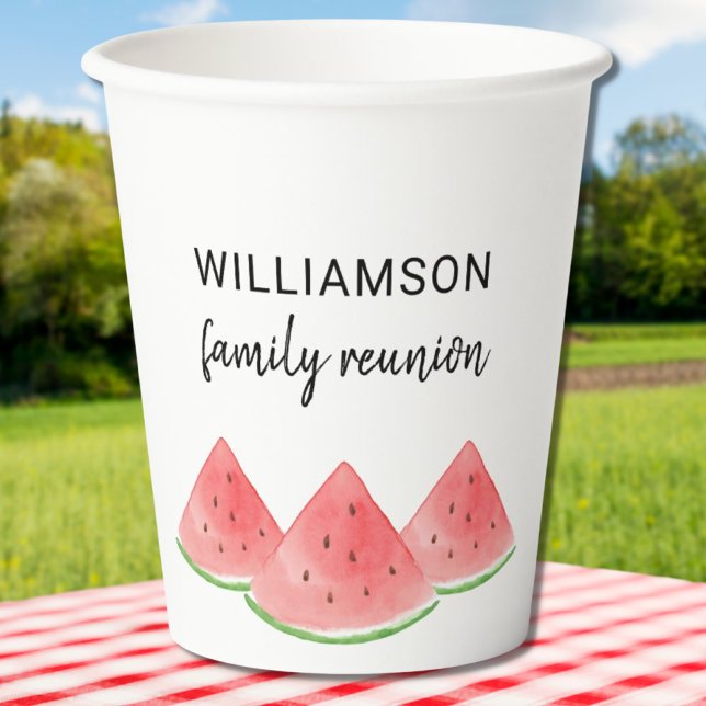 Summer Family Reunion Watermelon Paper Cups (Creator Uploaded)