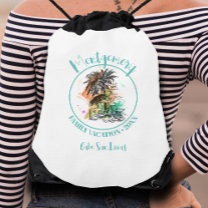 Summer Family Vacation Drawstring Bag