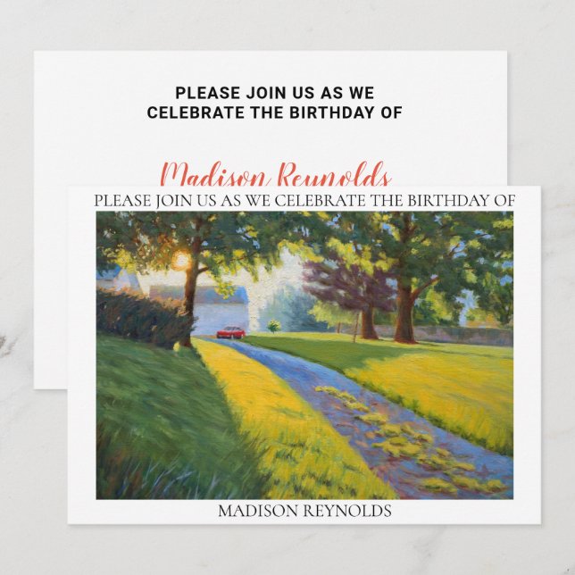 Summer Farm Scene in Bright Sunlight Birthday (Front/Back)