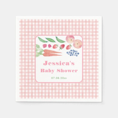 Summer Farmers Market Baby Shower Party For Girl Napkins