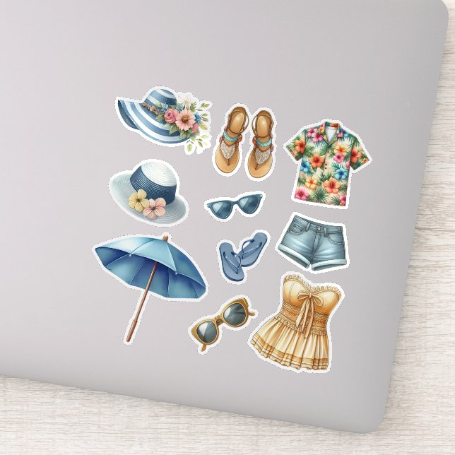 Summer Fashion Beach Accessories Sticker (Detail)