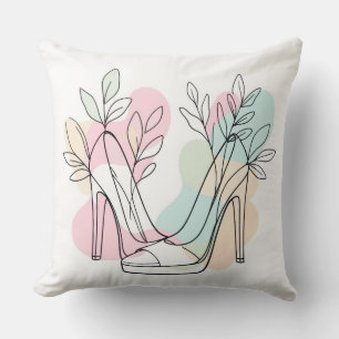 Summer Fashion Female Shoes Throw Pillow