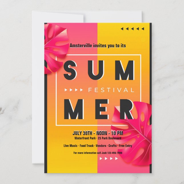 Summer Festival Invitation (Front)