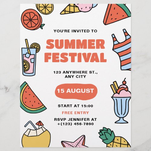 Summer Festival Party kids festival Summer Party Flyer