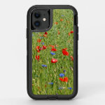 Summer field with red and blue flowers OtterBox defender iPhone 11 case
