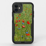 Summer field with red and blue flowers OtterBox commuter iPhone 11 case