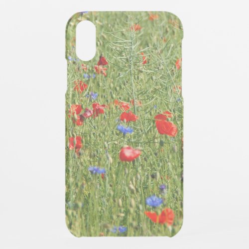 Summer field with red and blue flowers iPhone XR case