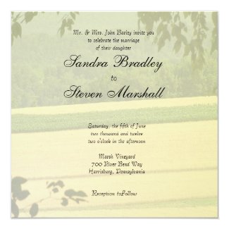 Summer Fields Wedding Invitations 5.25" Square Invitation Card