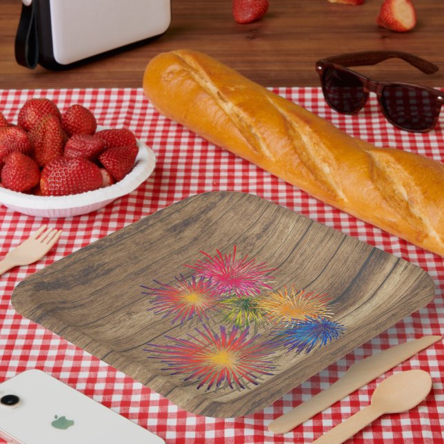 Summer Fireworks BBQ Paper Plates (Picnic)