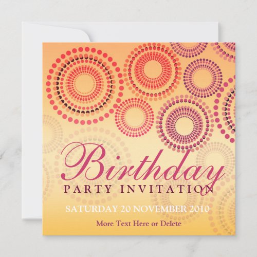 Summer Fireworks Party Birthday Invitation