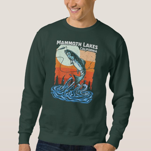 Summer Fishing Retro Sunset California Mammoth Sweatshirt (Front)