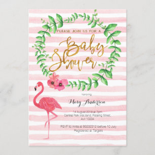 Summer Flamingo Baby Shower invitation