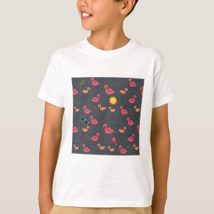 summer flamingo beach party black T-Shirt