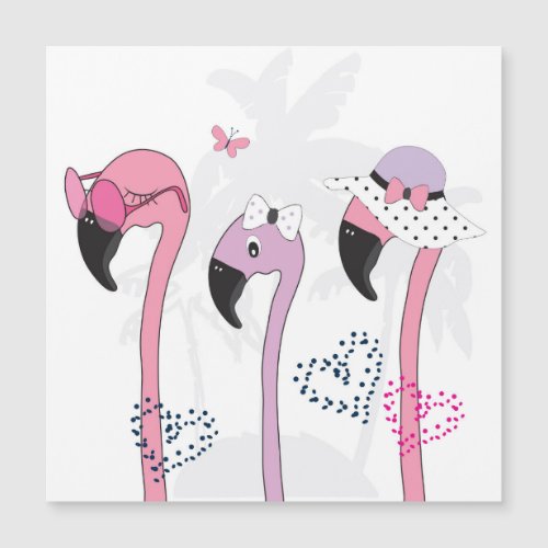 Summer Flamingo Beach Vintage Illustration