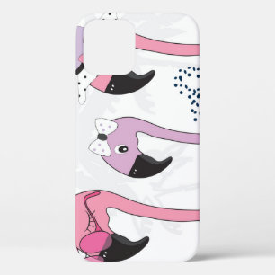 Summer Flamingo: Beach Vintage Illustration. iPhone 12 Case