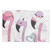 Summer Flamingo: Beach Vintage Illustration. Pillow Case (Back)