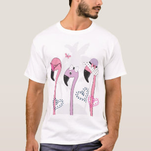 Summer Flamingo: Beach Vintage Illustration. T-Shirt