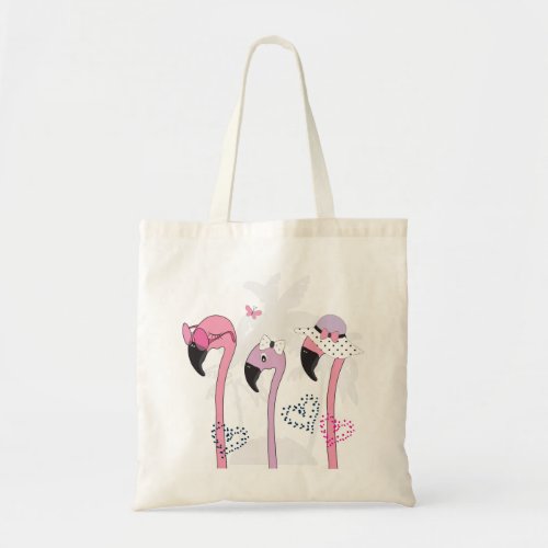 Summer Flamingo Beach Vintage Illustration Tote Bag