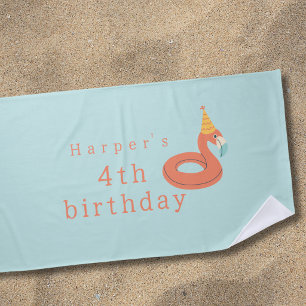 summer flamingo float kids birthday pool party beach towel