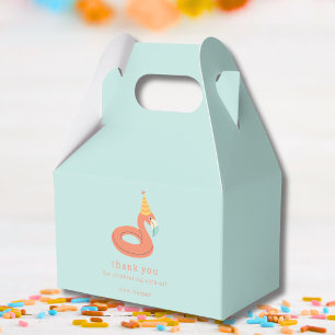 summer flamingo float kids birthday pool party favor boxes