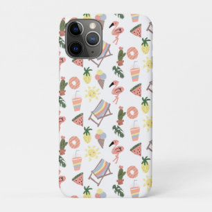 Summer Flamingo Hand Drawn Doodles iPhone 11 Pro Case
