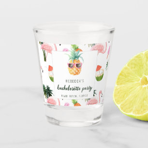 Summer Flamingo Pool Party Bachelorette Party Shot Glass
