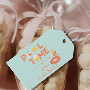summer flamingo popsicle kids birthday pool party gift tags