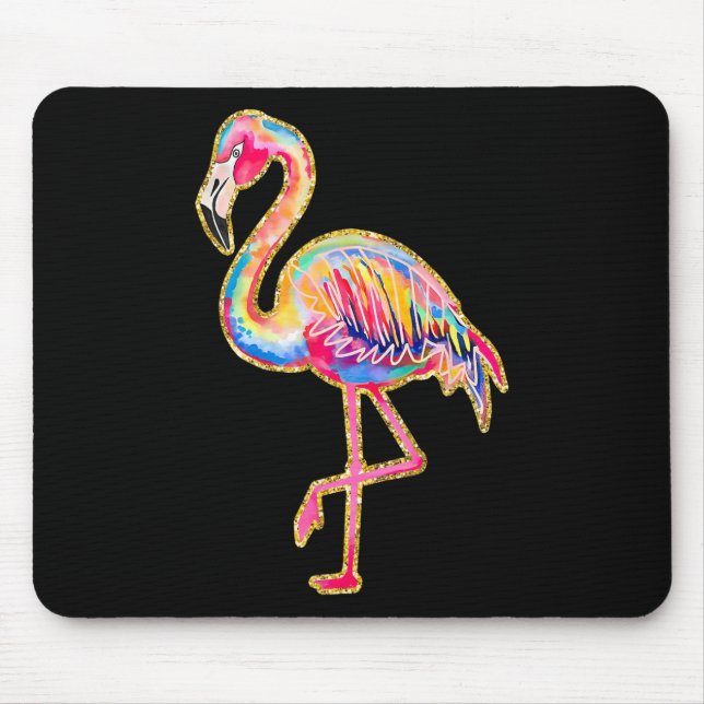 Summer Flamingo Tropical Hawaii Beach Summer Vacat Mouse Pad (Front)