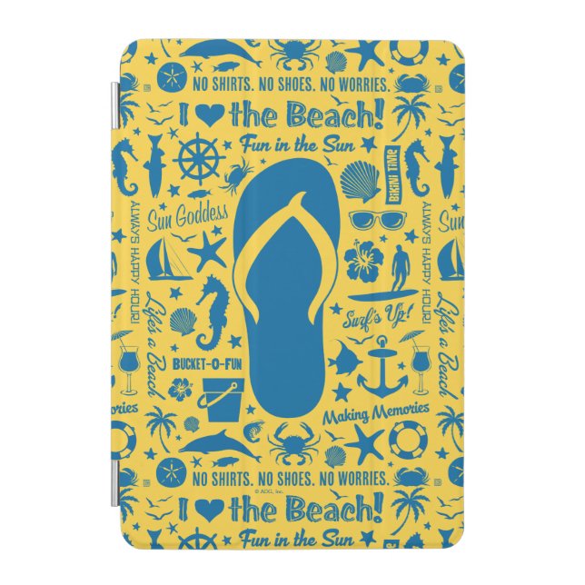 Summer Flip Flop Pattern iPad Mini Cover (Front)