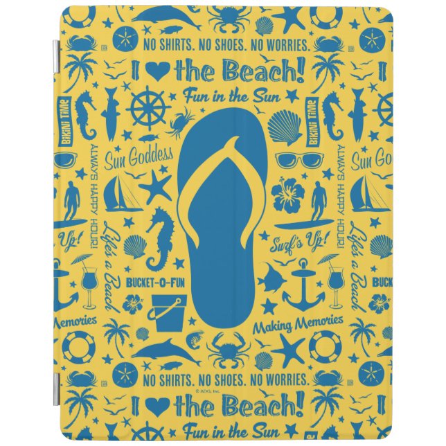 Summer Flip Flop Pattern iPad Smart Cover (Front)